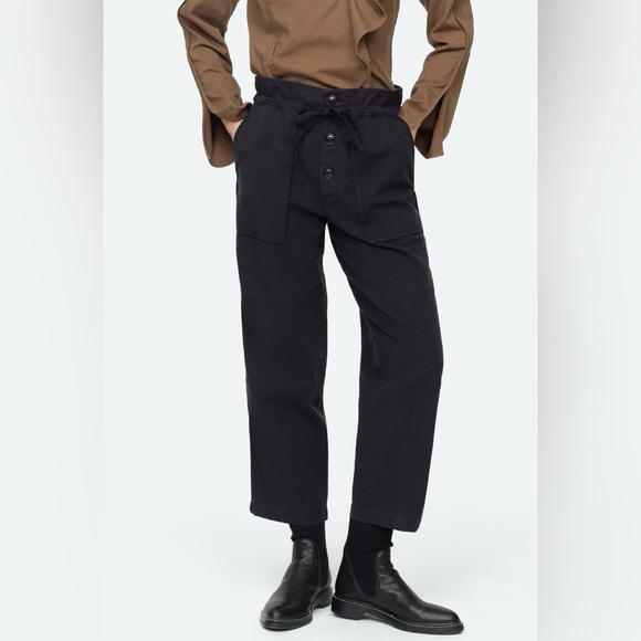 Sea NY Scout Twill Tie Waist Utility Pants Black Size 4 - Picture 5 of 14